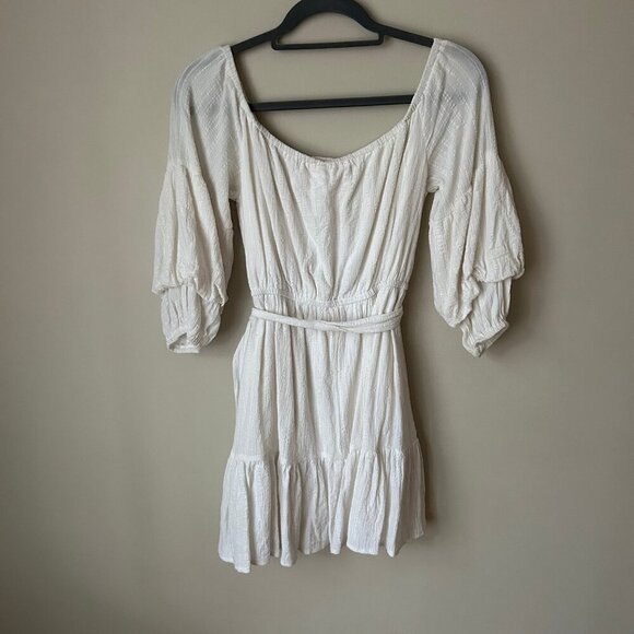 Showpo Getting It Right The First Time Off Shoulder Mini Dress White Size 8 - Picture 5 of 6
